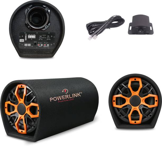 Powerlink 10" Car Bass Tube Inbuilt Amplifier with Line Control Volume Adjuster (Peak Power: 5800W) - Powerful Audio and Deep Bass Subwoofer