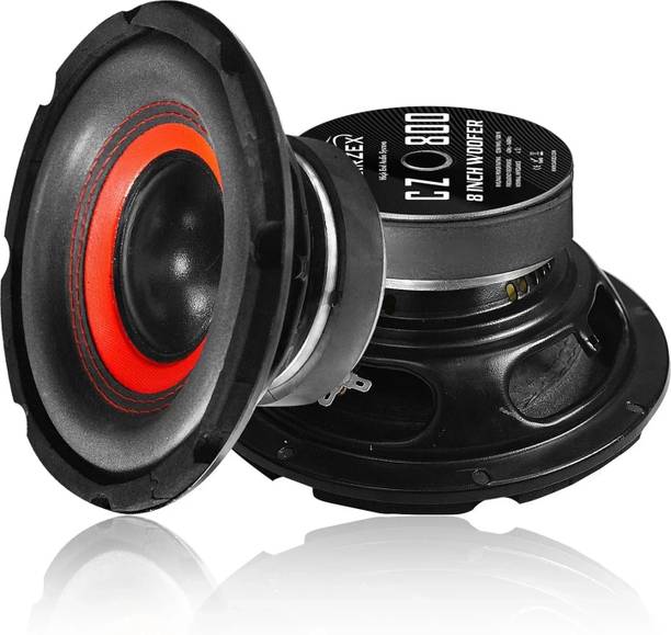 CARZEX 8 Inch Subwoofer with 125W RMS, 4-ohms, 500W Peak Power Single Magnet Power For Automotive & Car Audio Systems (Single Piece) Subwoofer