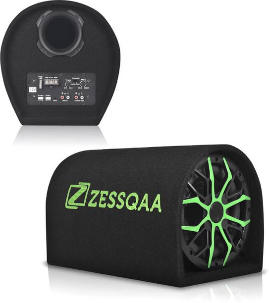 ZESSQAA ZQ-8001BST 8 Inch Active Car Bass Tube | Inbuilt Amplifier | Precision Bass Port | Green Subwoofer