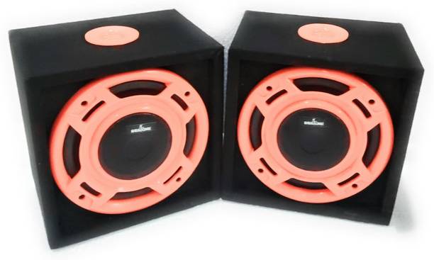 Biggtone Multimedia Bass Box Speaker for Car, Taxi and Home BiggTone 8" High Bass Compact Woofer Multimedia Speaker (Black & Orange) Subwoofer