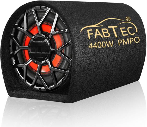 CARZEX 8 Inch Grey Car Bass Tube Subwoofer Subwoofer with Inbuilt Amplifier Powerful Audio and Deep Bass 4400W Subwoofer