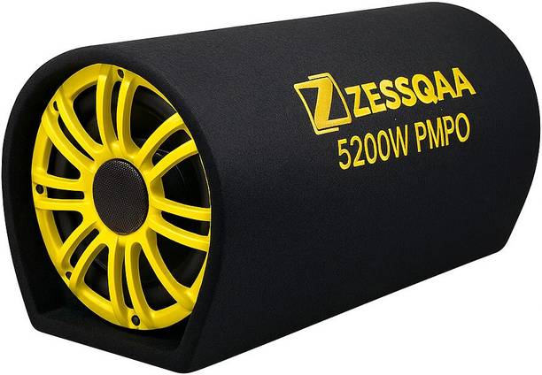 ZESSQAA ZQ-1001BST-Yellow Car Subwoofer 10 Inch with Inbuilt Amplifier – Powerful 5200W Bass Tube Subwoofer