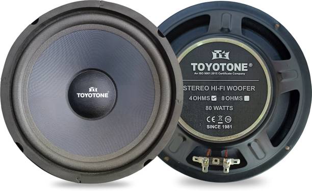 TOYOTONE 8" Inch HI-FI Woofer Speaker (Pack of 2) | Copper Coil of 4 Ohms | Form Woofer | 90x17 Magnet | 80 Watt for Car and Home Audio System Subwoofer