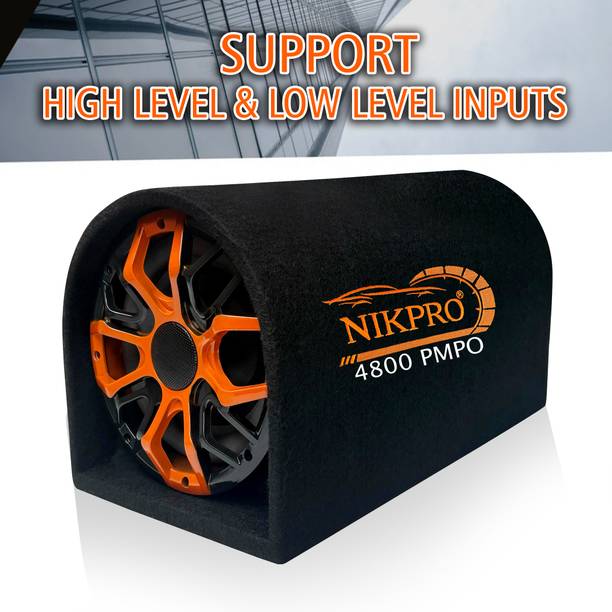 NIKPRO High-Performance 10-Inch Car Bass Tube Subwoofer (X-Inch) Compact Bass Tube with Amp (10”INCH) Subwoofer