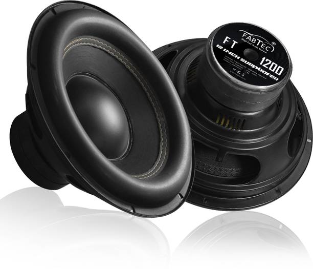 FABTEC 12 Inch Car Subwoofer 400W RMS, 4-ohms with 1600W Peak Power 4 Layer Copper Coil For Car 90DB Bass Audio Double Magnet Car Audio System (Single Piece) Subwoofer