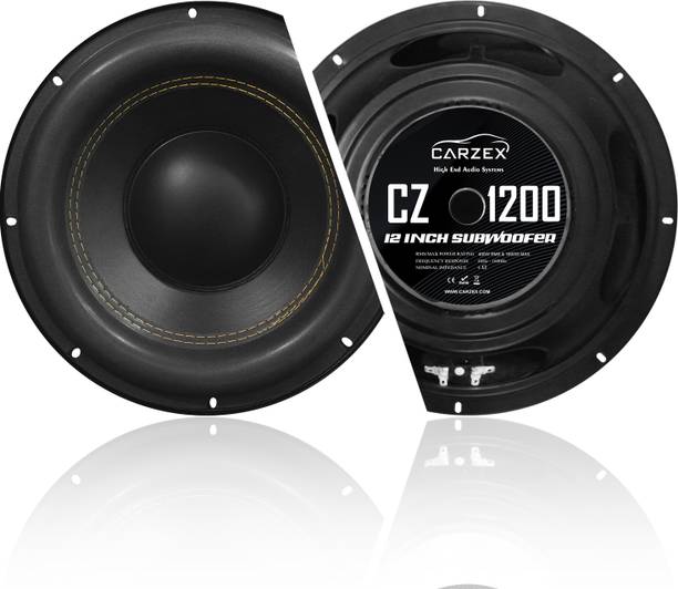 CARZEX 12 Inch Subwoofer 400W RMS, 4-ohms with 1600W Peak Power 4 Layer Copper Coil For Car 90DB Bass Audio Double Magnet Car Audio System (Single Piece) Subwoofer