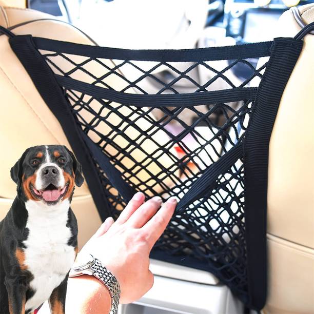 STHIRA Car Mesh Organizer 3-Layer, Dog Net Between Car Seats Roll Bar