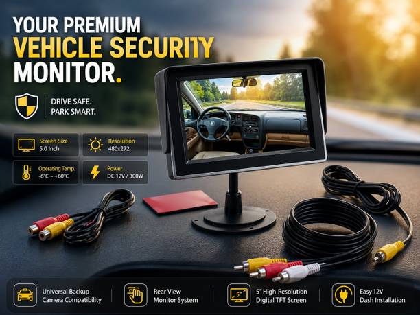 AutoTiger 5 Inch Tft Video Monitor Black LCD