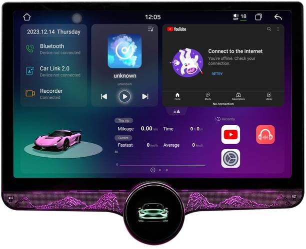 गुप्ताविज़न Gemstone android 13 10.1 qled Car stereo- single knob 4gb+64gb carplay कार स्टीरियो