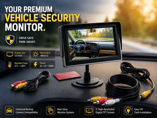 AutoTiger 5 Inch Tft Video Monitor Black LCD
