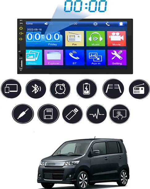 MATIES 7inch DoubleDin FullTouchScreen With MirrorlinkForWagonRStingrayMarutiSuzuki2012 Black LCD