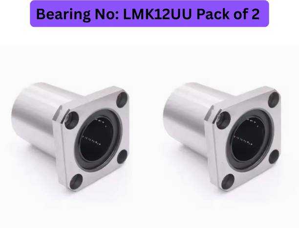 VSJ LMK 12UU Square Flange Linear Motion Ball Bearing Pack of 2 Wheel Bearing