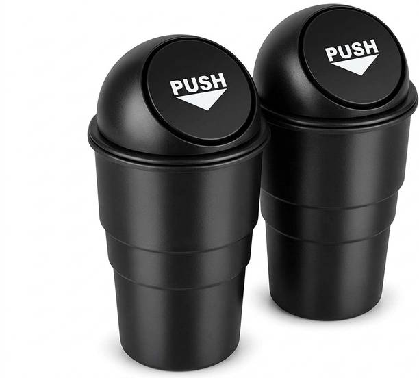 QOLAXA Universal Auto Push-Top Car Bin pack of 2 Car Trash Bin Bag