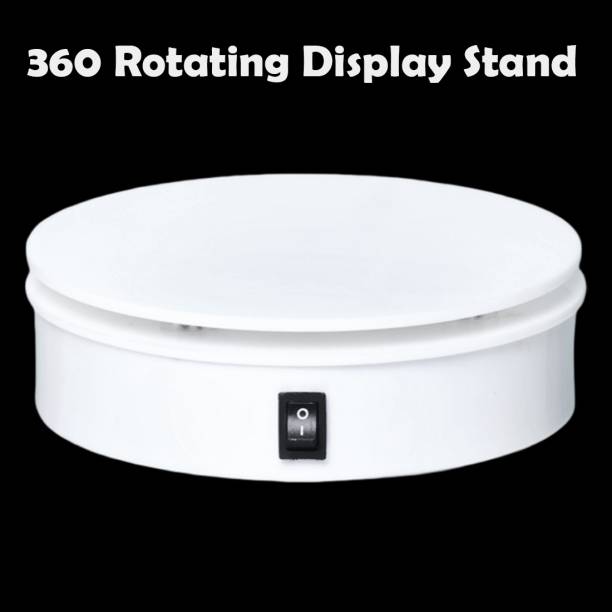 VIOVI White 360 Rotating Turntable Stand for Photography Exhibitions Jewellry Watches Card Display Stand