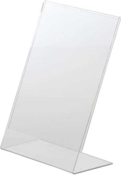 smyalifox Acrylic L Shape Manu Display Stand Size (A5) 4x6 Inch Thik 3mm ( Pack of 12 Pcs) Card Display Stand