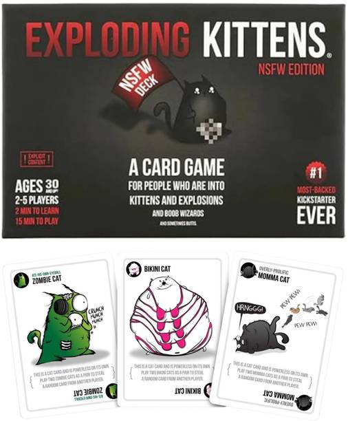 Zuuluzrs Exploding Kittens Card Game - Nsfw Explicit Adult Content Edition