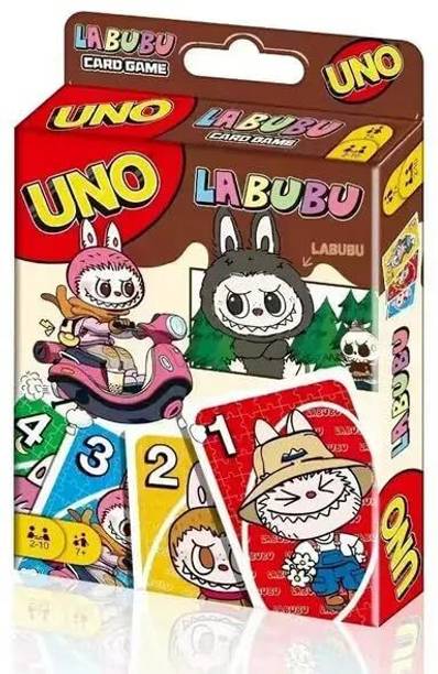 Taabar UNO Labubu Cartoon Edition Card Game (108 Cards, Family Fun Pack)