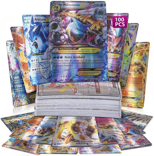 CrazyBuy Pokemon TCG 100 PCS Ultra Shiny Cards Includes EX GX V Max Star Compatible Cards