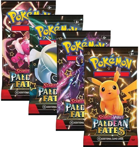 CrazyBuy Pokemon TCG New series Scarlet & Violet Paldean Fates Booster Packs x4