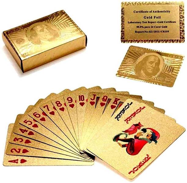 DANDLES 24 K Gold Cards Waterproof Poker Playing Cards Plastic Deck Playing Card