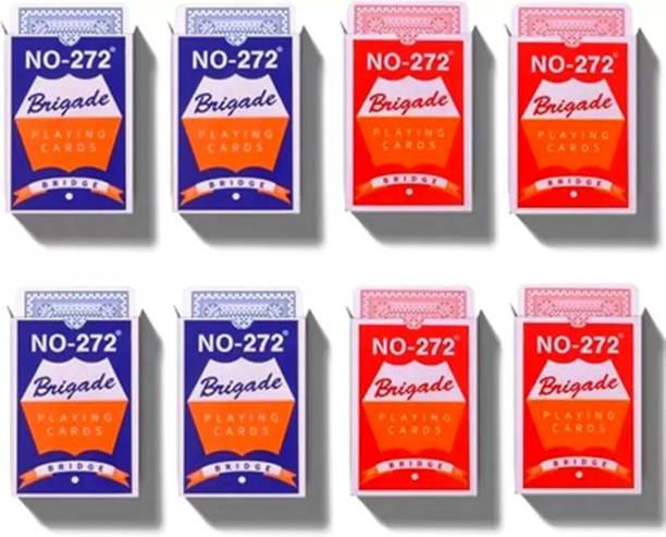 Gift Collection Brigade Plastic Coated Playing Cards Taash Patti Bridge Rummy Poker Pack Of 8