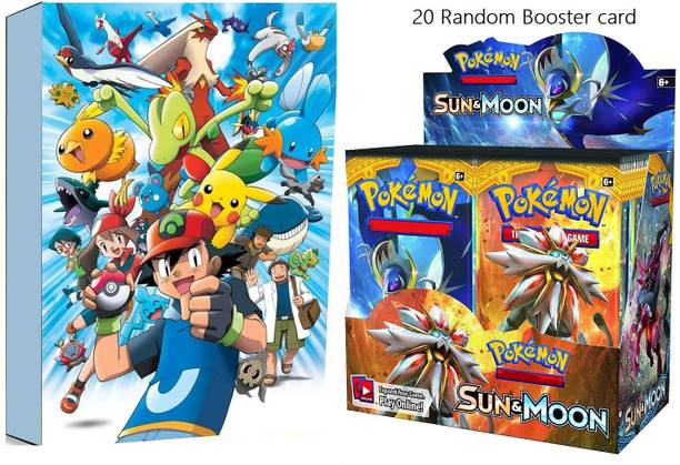 बेस्टी टॉयज़ Pokemon Card Game- 20 Packs (Random series ) with Big Album