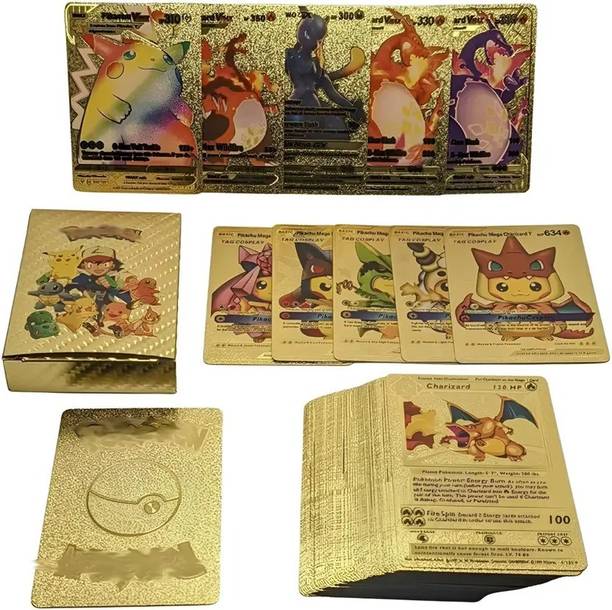 Zuigo 55pcs Collectible Pokemon Gold Card Box V Series Vmax Gx Playing Card FOR. KIDS