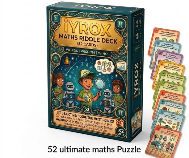 iYROX Kids Math Riddle | 52 Flash Cards | Self-Correcting Logic Challenges | STEM