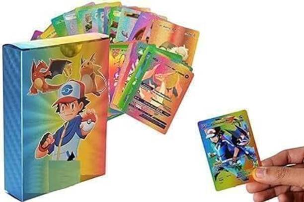 DANDLES Premium Rainbow Shiny Pokémon Card Game Set – 55 Cards VMAX GX VSTAR For Kids