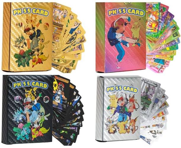 Royaldeals Poke Card Game for Kids,55 Pcs Playing Card 10 G,5 Silver, 5 Black & 5 Rainbow