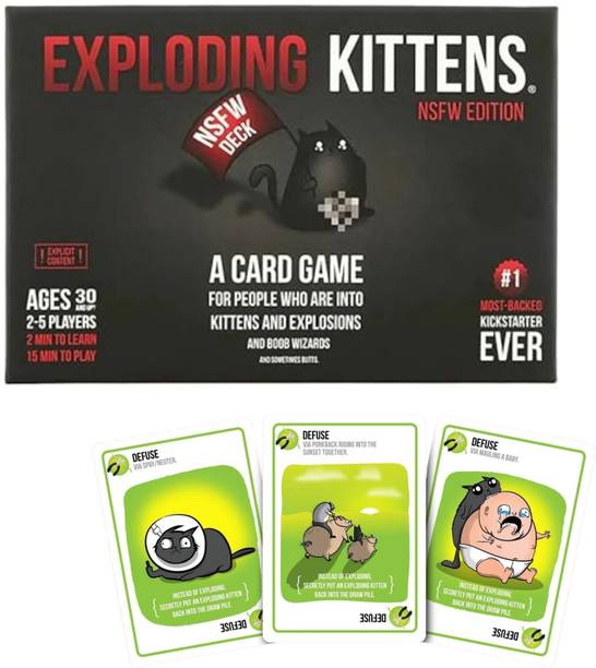 Zuuluzrs Black Edition Card Games for Adults - Exploding Kittens Card Game