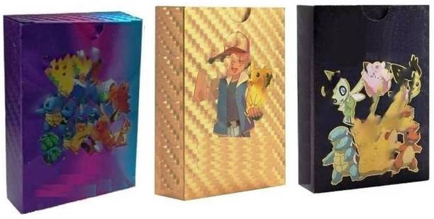 Gift Collection Pack Of 3 Waterproof 55pcs Each Pokemon Card Box V Series Vmax GX Playing Cards