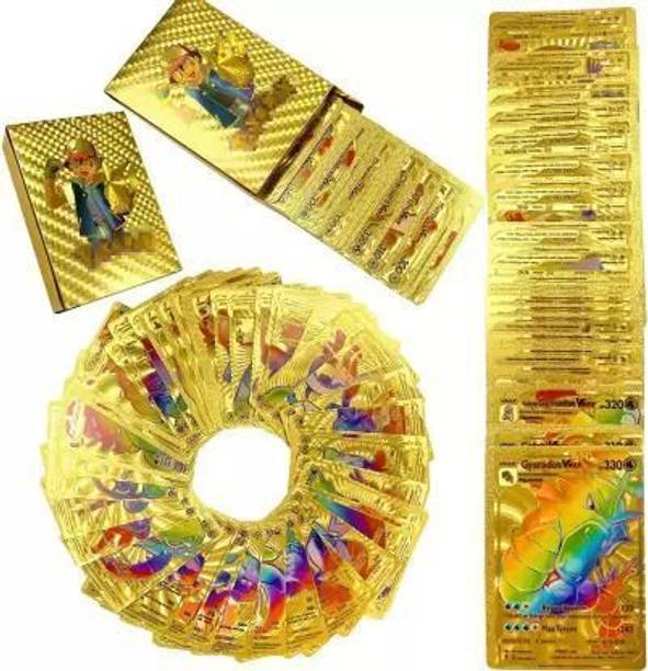 SHUANG YOU 55 Golden Pokemon Playing Foil Card Assorted for Kids
