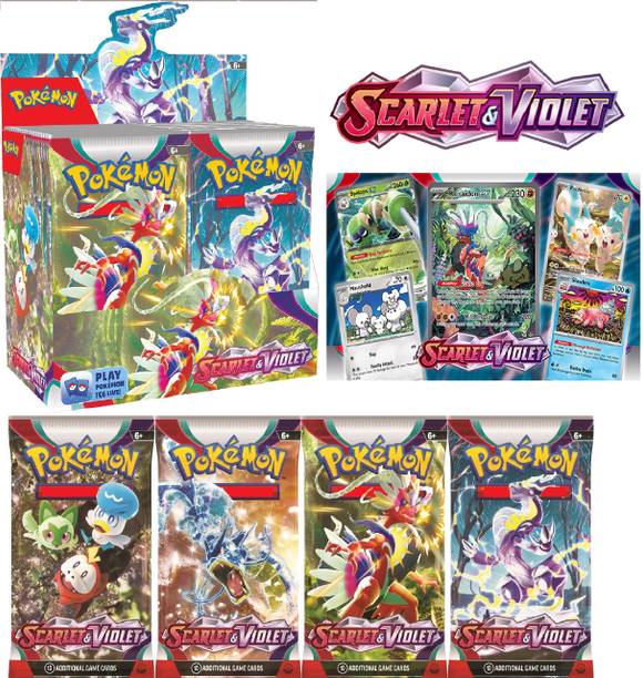 CrazyBuy Pokemon Sword & Shield Scarlet & Violet(Vstar Vmax V&Basic Cards)36 Booster Pack