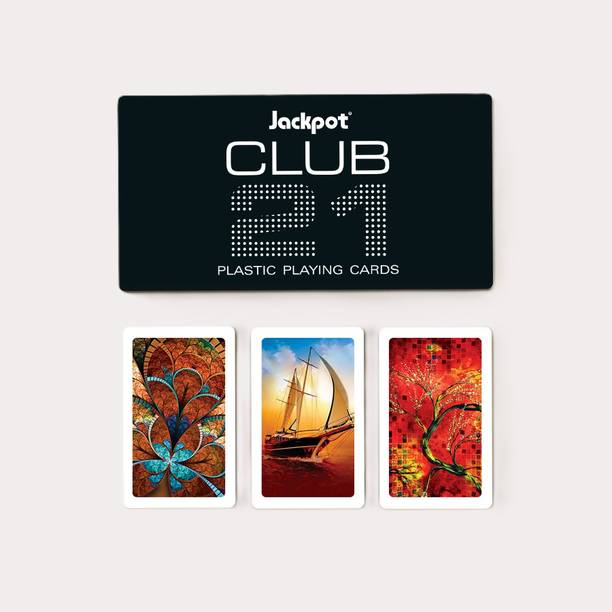 जैकपॉट Club 21 Plastic Playing Cards, Rummy Cards, Premium Waterproof Card 3 Decks