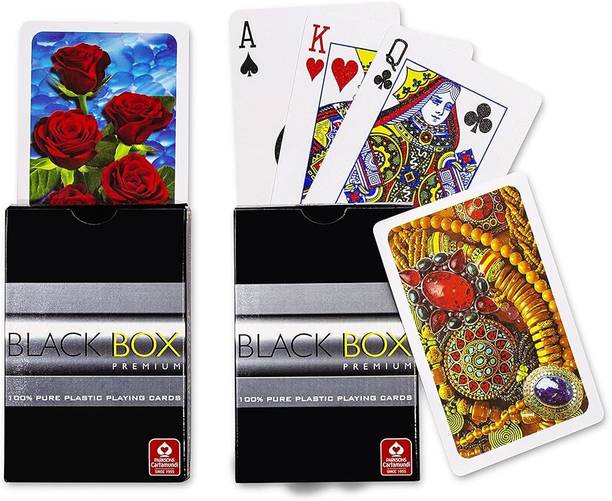 JANMESH ENTERPRISES Premium Plastic Playing Cards with Case (Set of 2) Waterproof, Bridge Size