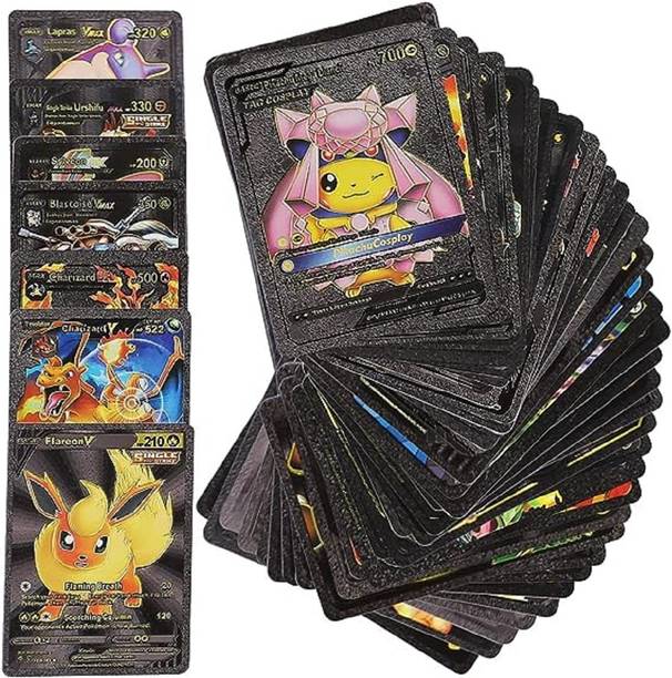 बेसती टॉयज़ WATERPROOF 55 PCS POKEMON TCG BLACK CARD BOX