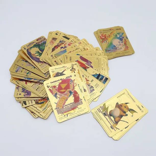SALPITOYS 55 Gold Cards Box Assorted Rare, GX Rare, V Series Vmax and Common Mystery Cards