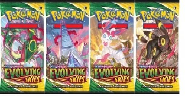 CrazyBuy Pokemon Sword & Shield Evolving Skies 4 Booster Pack