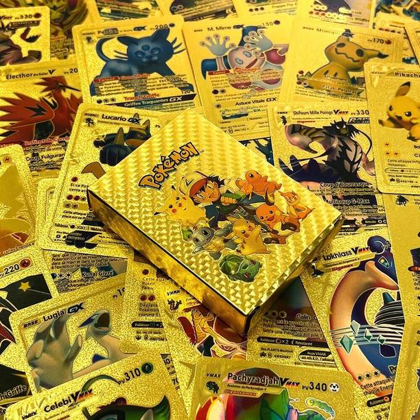 FITUP ™Waterproof 55pcs Pokemon TCG Golden Card Box V Series Vmax Gx Ex New Addition