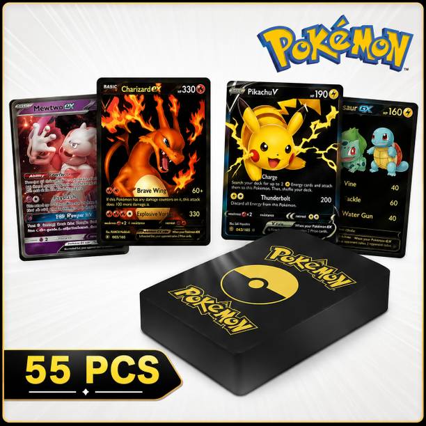 BUKU Premium 55 PCS Collectible Trading Cards Game Set with Storage Box for Kids