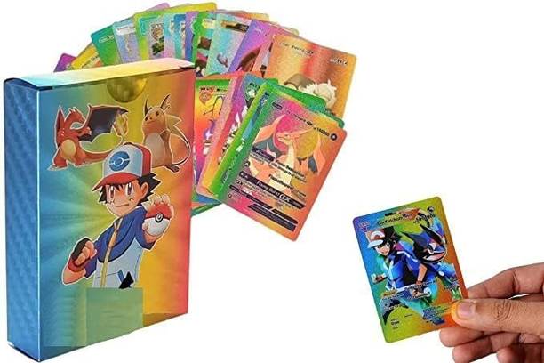 AL ATASH 55 PCS Pokemon Cards, Rainbow Foil Card, Assorted Cards Deck Box -V Series Cards