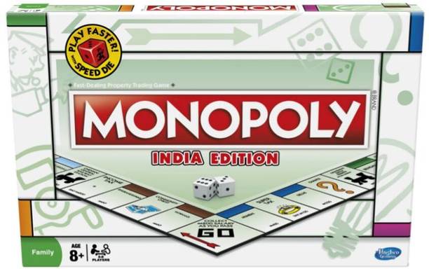 Monopoly India Edition Board Game for Families and Kids Ages 8 and Up Money & Assets Board Game (kids)