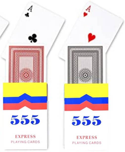 GULABSONS EXPRESS 555 PLASTIC COATED PAPER PLAYING CARDS (SET OF 2)