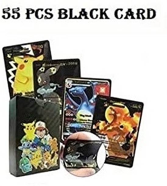 MASHKUR Stationery Black Foil Premium Quality Pokemon Cards(55pcs), MS36.0