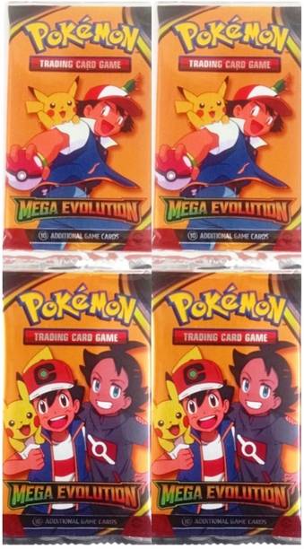 Gift Collection 32 Card (4 Pack) Pokemon Mega Evolution Playing Cards Game Booster Trading Card