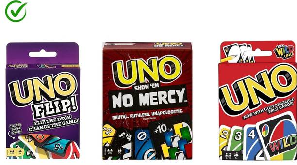 ToyShaala Complete UNO Game Set Featuring Flip Side, Ruthless, and Classic Editions