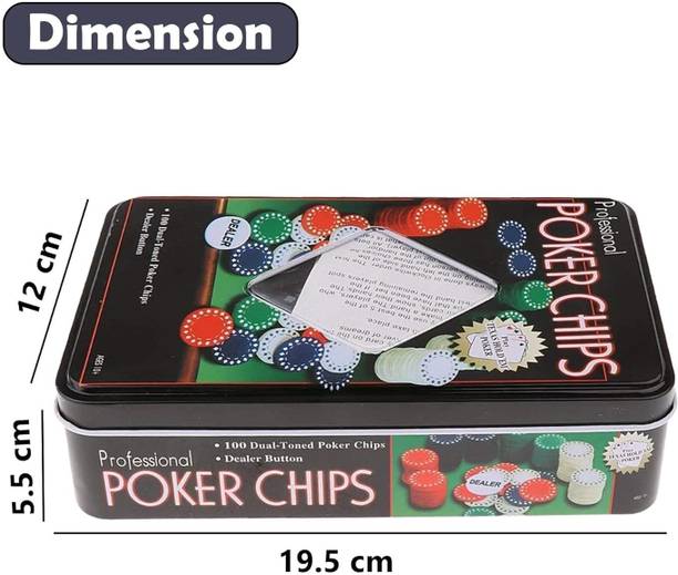 NEELAM ENTERPRISES Professional Poker Chips Set, 100 Dual-Toned Casino Chips with Dealer Button