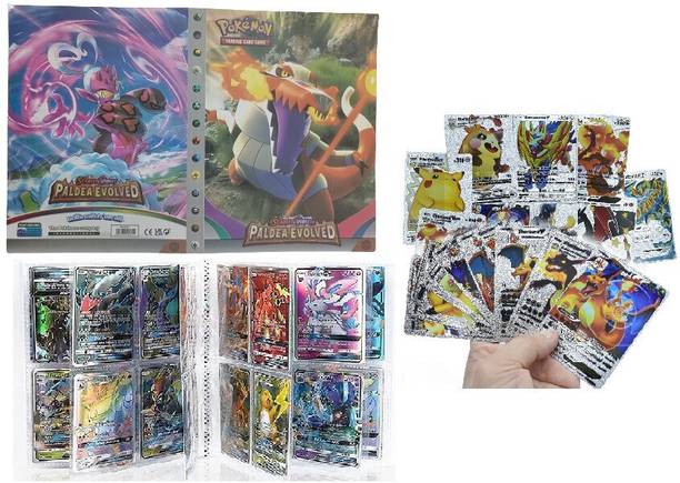 CrazyBuy Poke mon Card Holder Album With Silver Foil cards 10PCS Assorted For Kids