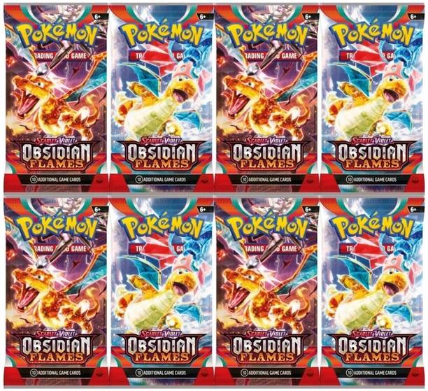 Gift Collection 64 PC Of Scarlet & Violet Obsidian Flames Super Rare Booster Playing Cards Game